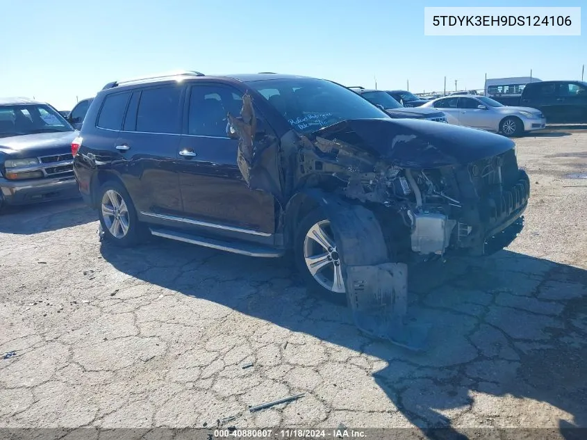 2013 Toyota Highlander Limited V6 VIN: 5TDYK3EH9DS124106 Lot: 40880807