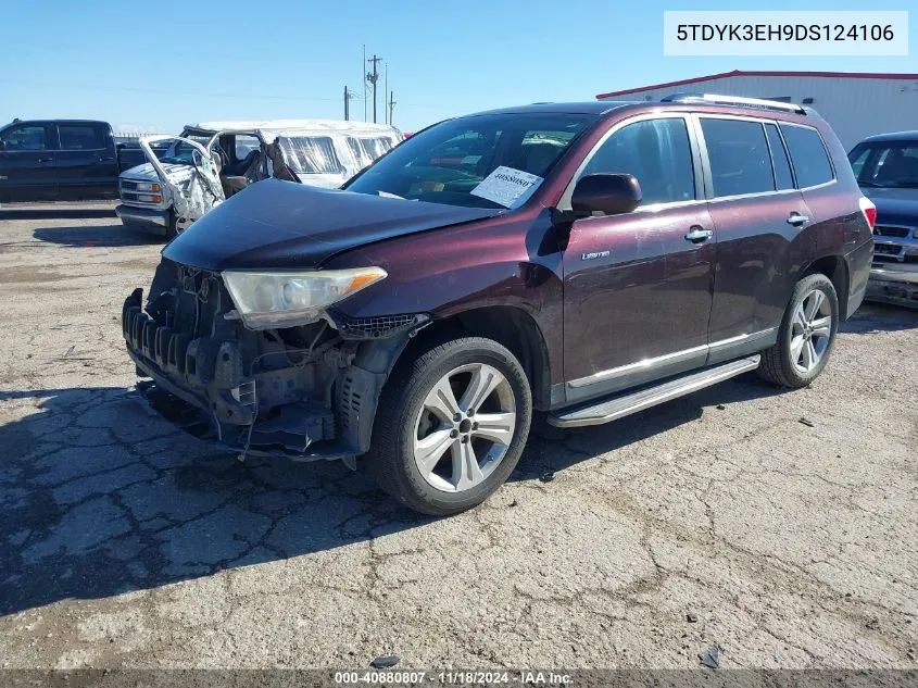 2013 Toyota Highlander Limited V6 VIN: 5TDYK3EH9DS124106 Lot: 40880807