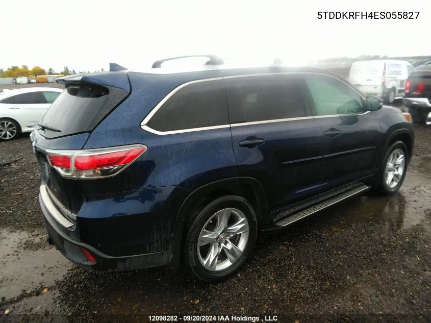 2014 Toyota Highlander Limited/Ltd Platnum VIN: 5TDDKRFH4ES055827 Lot: 12098282