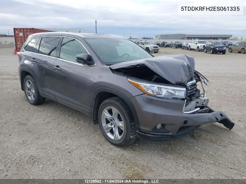 2014 Toyota Highlander Limited/Ltd Platnum VIN: 5TDDKRFH2ES061335 Lot: 12129562