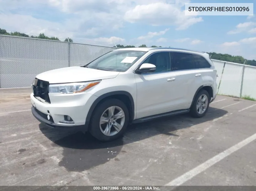 5TDDKRFH8ES010096 2014 Toyota Highlander Limited Platinum V6