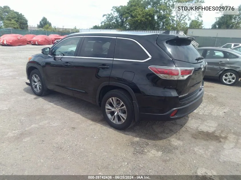 2014 Toyota Highlander Xle V6 VIN: 5TDJKRFH0ES029776 Lot: 39742436