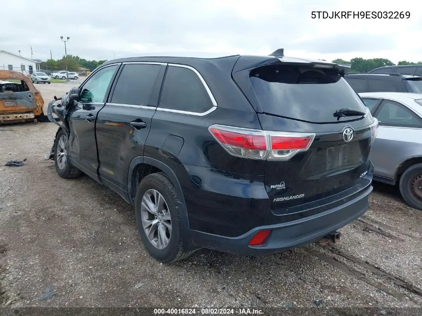 2014 Toyota Highlander Xle V6 VIN: 5TDJKRFH9ES032269 Lot: 40016824