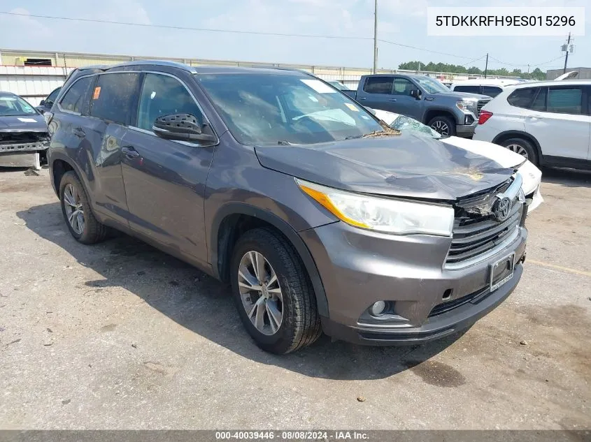 2014 Toyota Highlander Xle V6 VIN: 5TDKKRFH9ES015296 Lot: 40039446