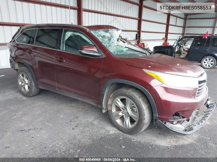 5TDDKRFH8ES058553 2014 Toyota Highlander Limited Platinum V6