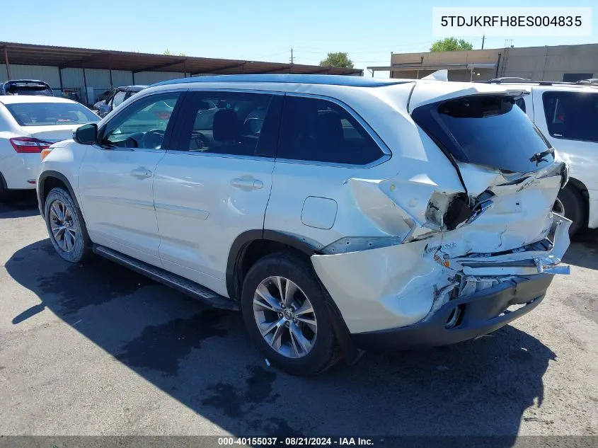 5TDJKRFH8ES004835 2014 Toyota Highlander Xle V6