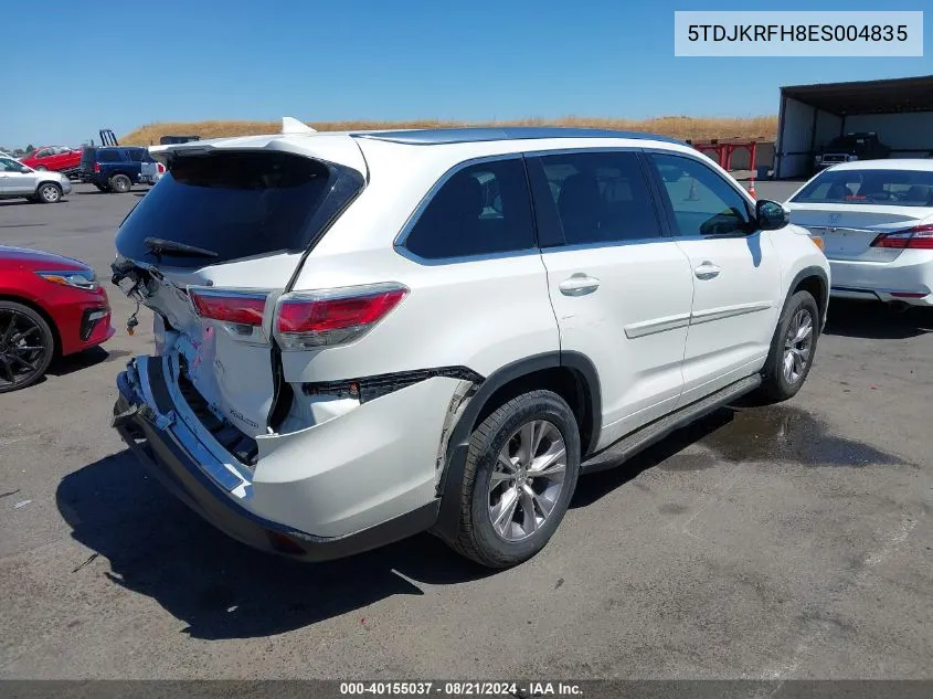 5TDJKRFH8ES004835 2014 Toyota Highlander Xle V6