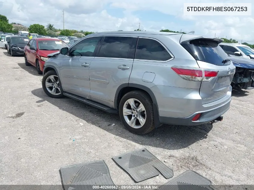 2014 Toyota Highlander Limited Platinum V6 VIN: 5TDDKRFH8ES067253 Lot: 40268562