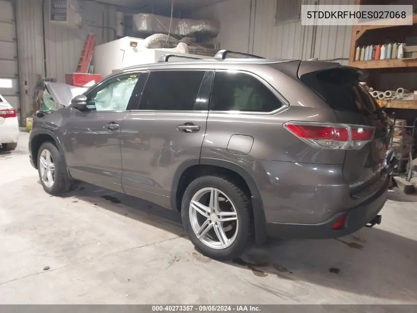 5TDDKRFH0ES027068 2014 Toyota Highlander Limited V6