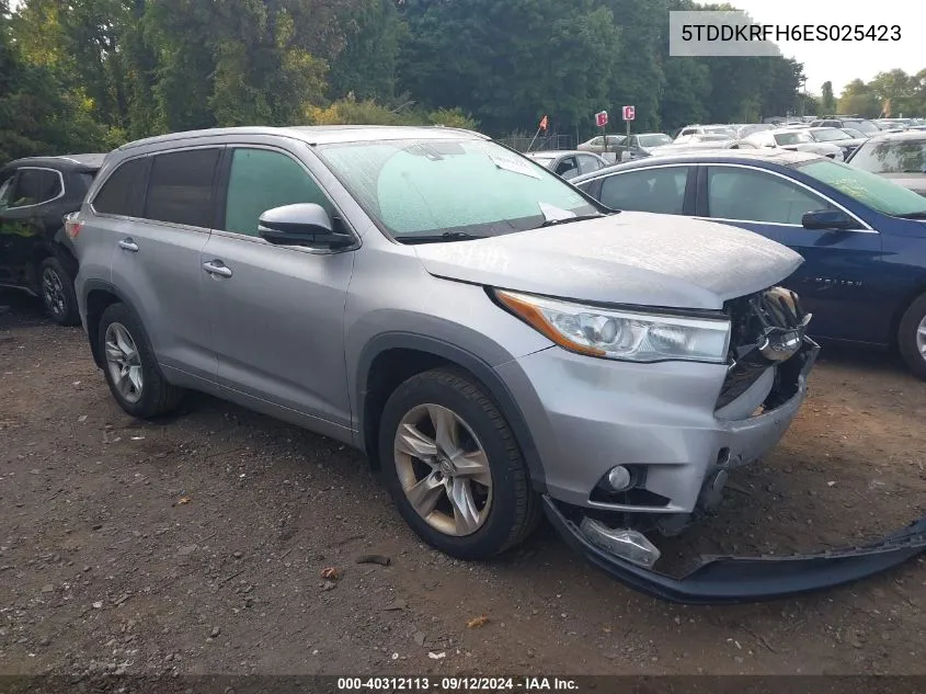 2014 Toyota Highlander Limited Platinum V6 VIN: 5TDDKRFH6ES025423 Lot: 40312113