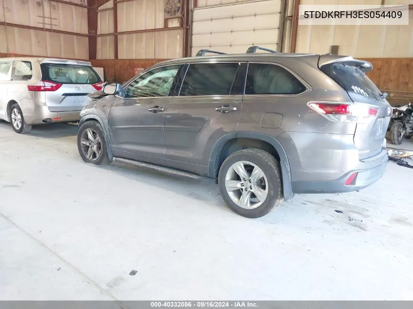 5TDDKRFH3ES054409 2014 Toyota Highlander Limited V6