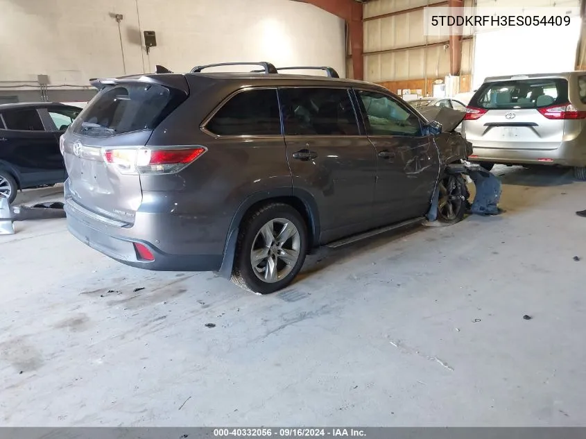 2014 Toyota Highlander Limited V6 VIN: 5TDDKRFH3ES054409 Lot: 40332056