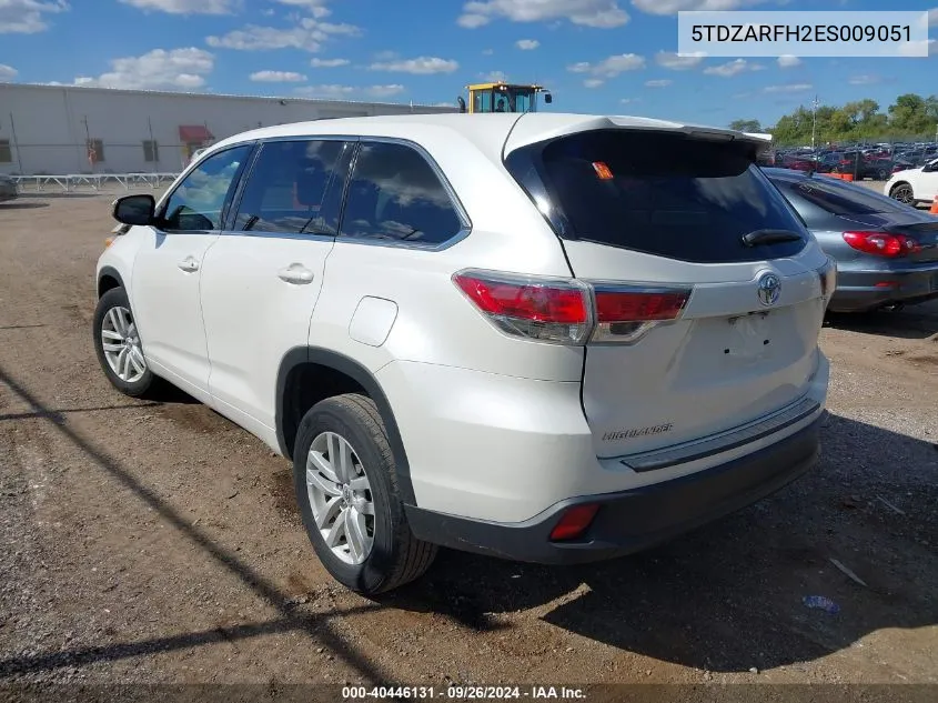 5TDZARFH2ES009051 2014 Toyota Highlander Le