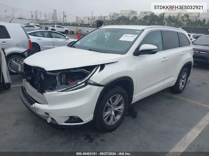 5TDKKRFH3ES032921 2014 Toyota Highlander Xle V6