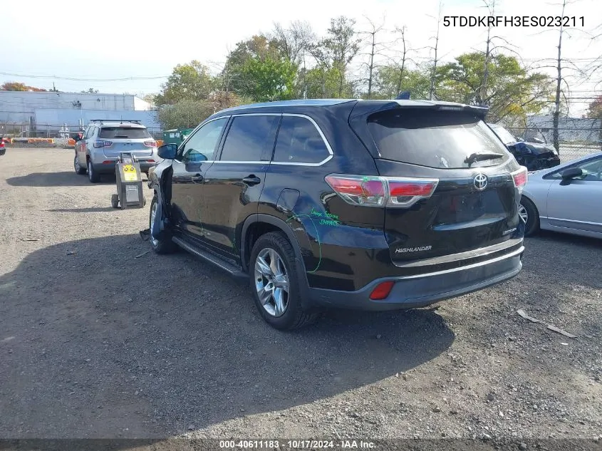 2014 Toyota Highlander Limited/Ltd Platnum VIN: 5TDDKRFH3ES023211 Lot: 40611183