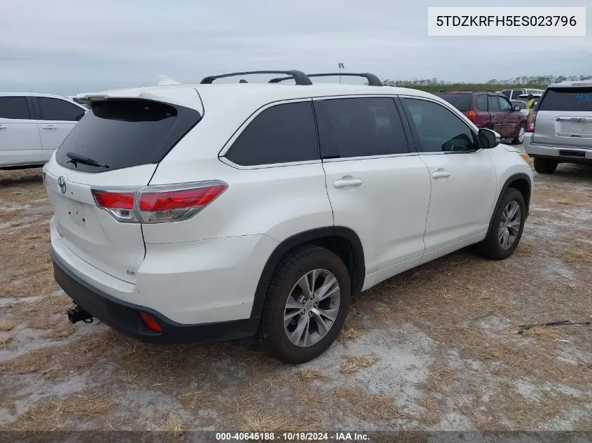 2014 Toyota Highlander Le Plus V6 VIN: 5TDZKRFH5ES023796 Lot: 40645188