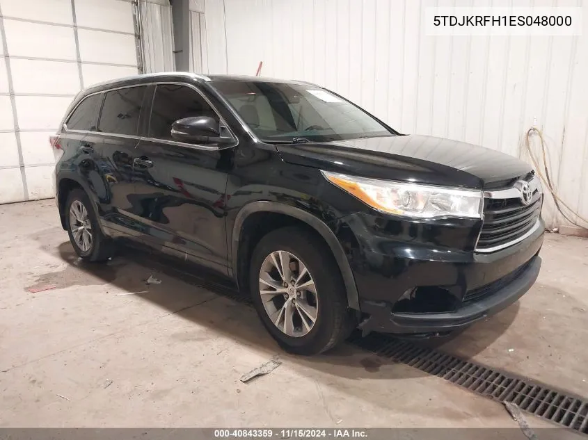 2014 Toyota Highlander Xle V6 VIN: 5TDJKRFH1ES048000 Lot: 40843359