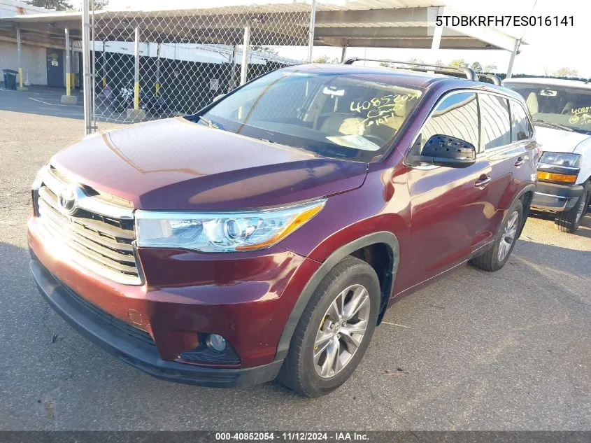 2014 Toyota Highlander Le Plus V6 VIN: 5TDBKRFH7ES016141 Lot: 40852054