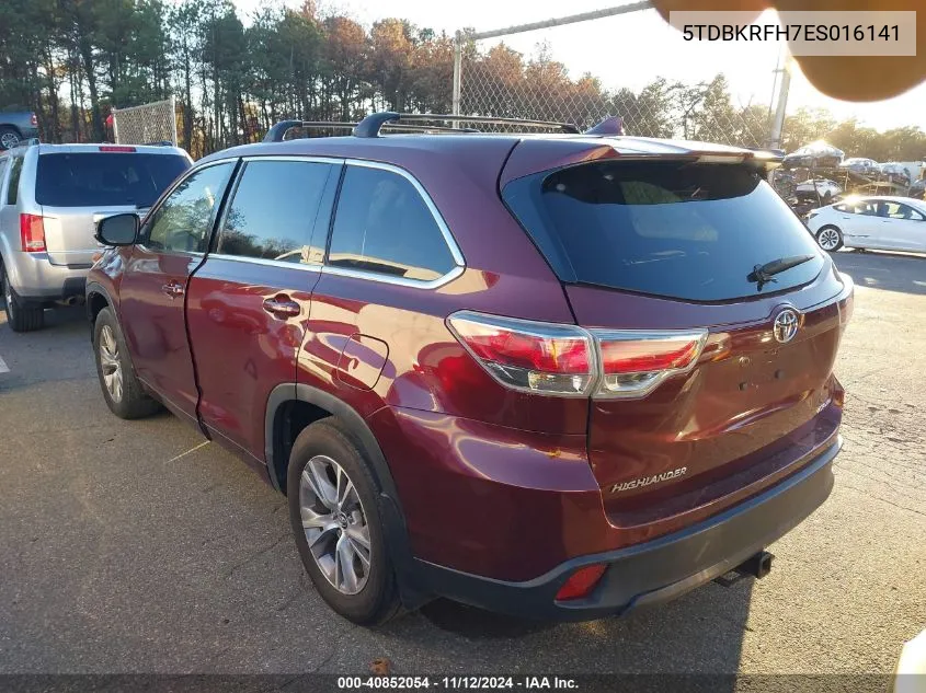 2014 Toyota Highlander Le Plus V6 VIN: 5TDBKRFH7ES016141 Lot: 40852054