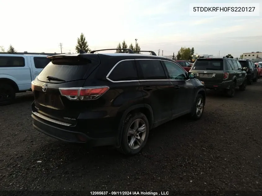 5TDDKRFH0FS220127 2015 Toyota Highlander Limited/Ltd Platinum