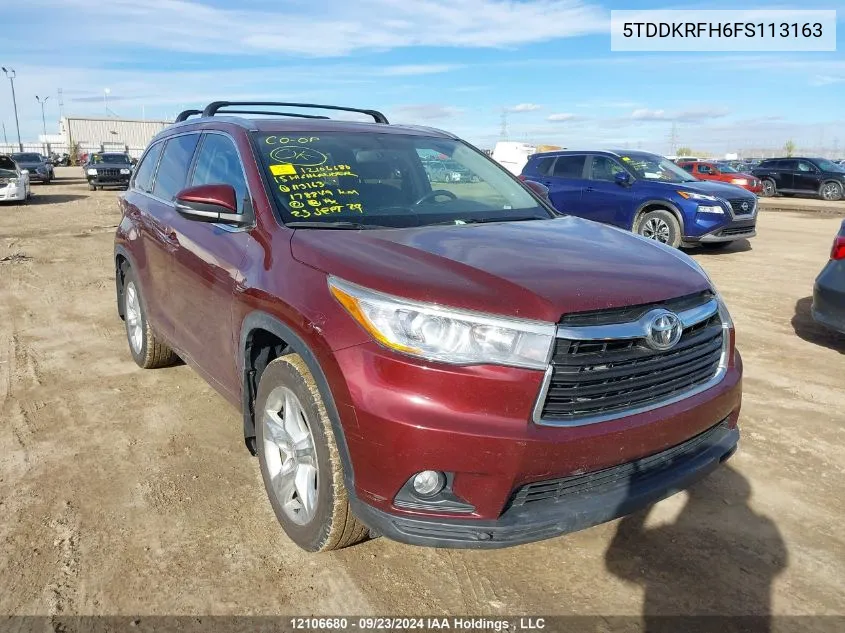 5TDDKRFH6FS113163 2015 Toyota Highlander Limited/Ltd Platinum