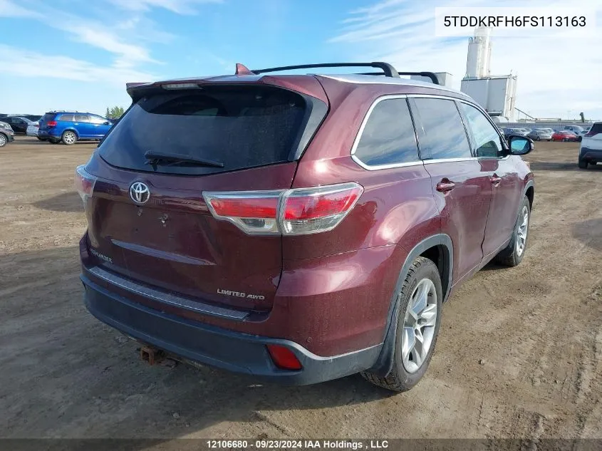 5TDDKRFH6FS113163 2015 Toyota Highlander Limited/Ltd Platinum