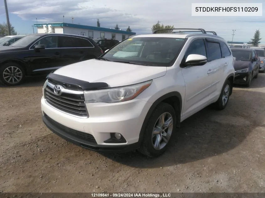 5TDDKRFH0FS110209 2015 Toyota Highlander Limited/Ltd Platinum