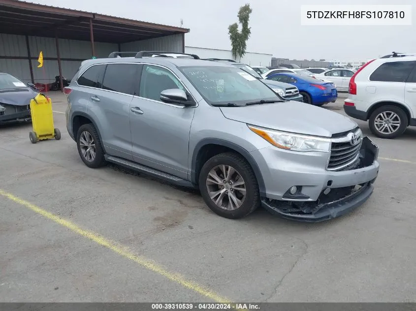 2015 Toyota Highlander Le Plus V6 VIN: 5TDZKRFH8FS107810 Lot: 39310539