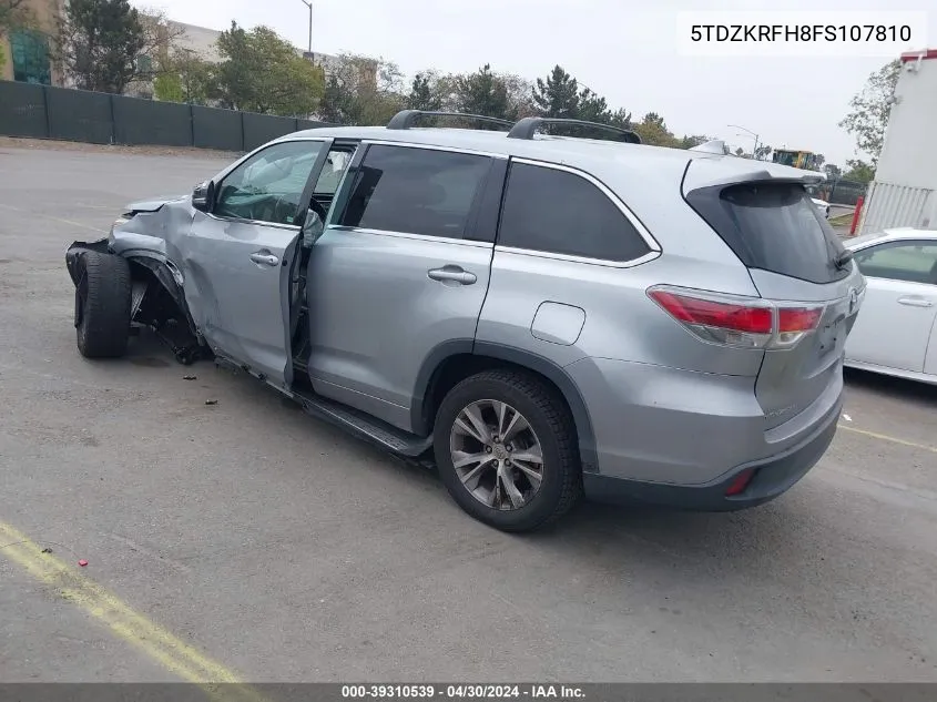 2015 Toyota Highlander Le Plus V6 VIN: 5TDZKRFH8FS107810 Lot: 39310539