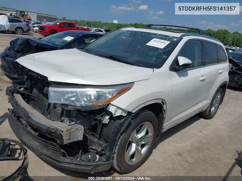 5TDDKRFH5FS141357 2015 Toyota Highlander Limited Platinum V6