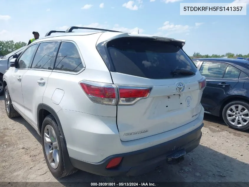 5TDDKRFH5FS141357 2015 Toyota Highlander Limited Platinum V6