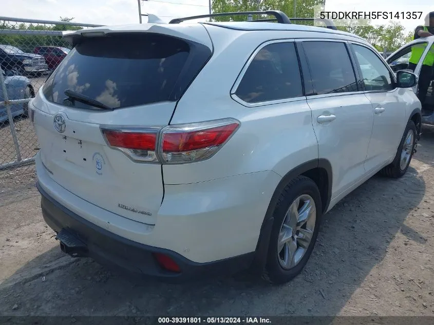 5TDDKRFH5FS141357 2015 Toyota Highlander Limited Platinum V6