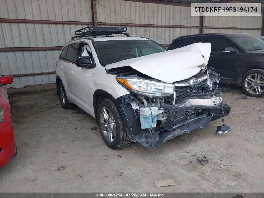 5TDDKRFH9FS194174 2015 Toyota Highlander Limited/Ltd Platinum