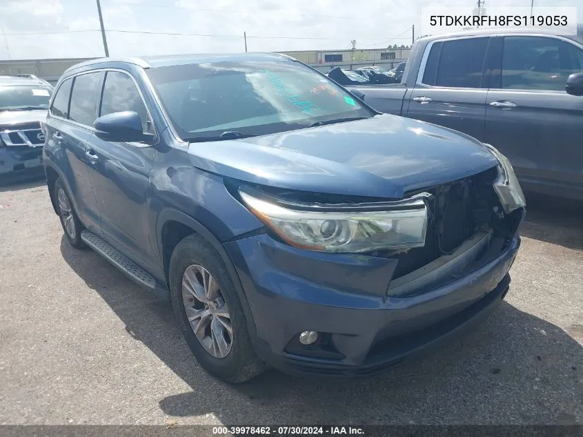 5TDKKRFH8FS119053 2015 Toyota Highlander Xle V6