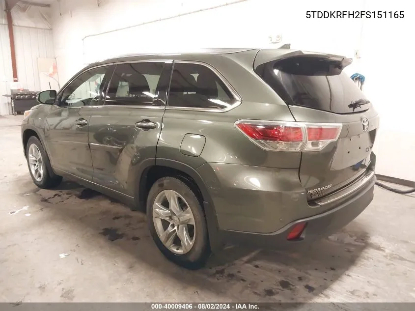 5TDDKRFH2FS151165 2015 Toyota Highlander Limited Platinum V6/Limited V6