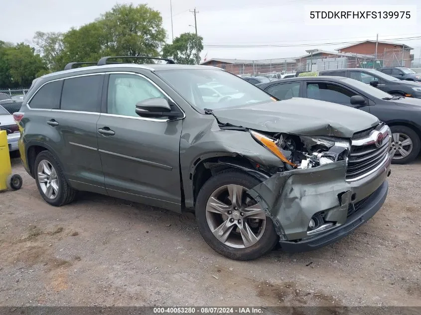 5TDDKRFHXFS139975 2015 Toyota Highlander Limited/Ltd Platinum