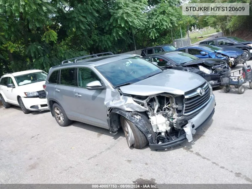 2015 Toyota Highlander Xle V6 VIN: 5TDJKRFH7FS120609 Lot: 40057753