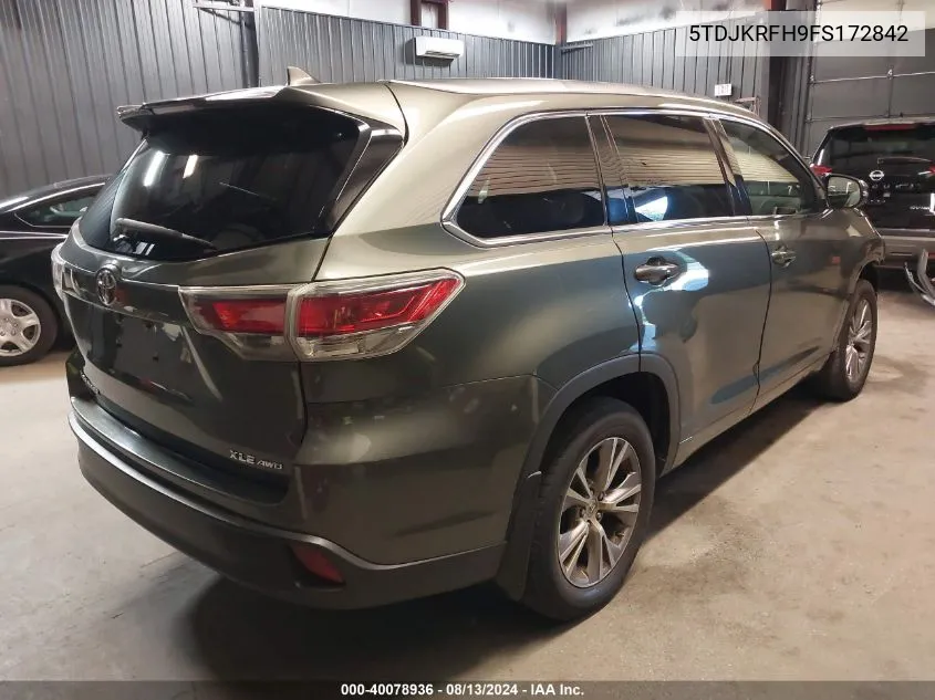 5TDJKRFH9FS172842 2015 Toyota Highlander Xle V6