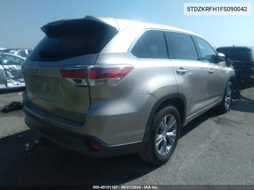 5TDZKRFH1FS090042 2015 Toyota Highlander Le/Le Plus