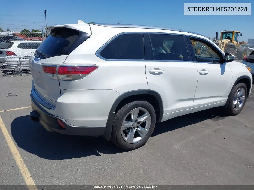 2015 Toyota Highlander Limited Platinum V6 VIN: 5TDDKRFH4FS201628 Lot: 40121213