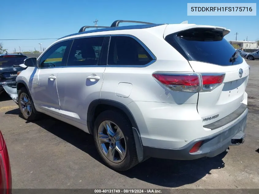 5TDDKRFH1FS175716 2015 Toyota Highlander Limited V6