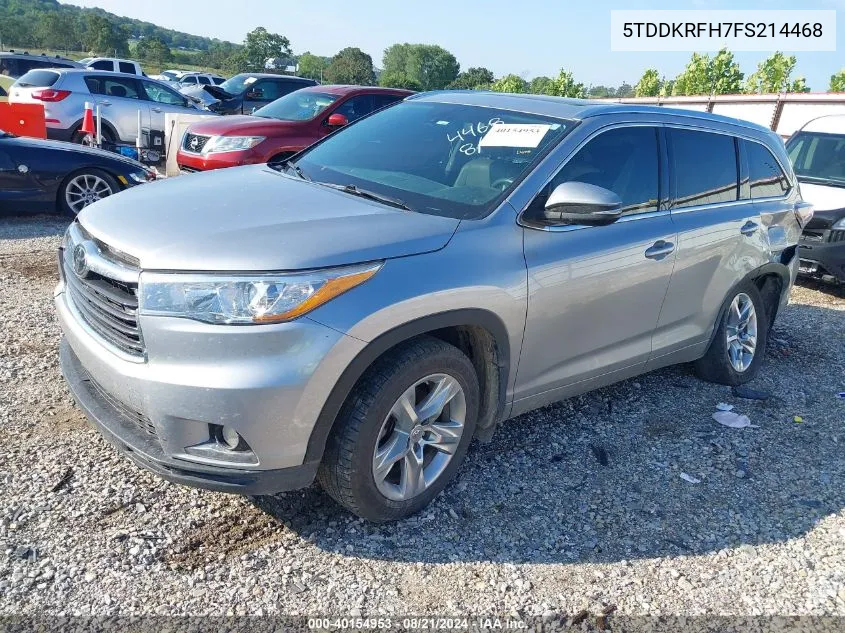 5TDDKRFH7FS214468 2015 Toyota Highlander Limited Platinum V6