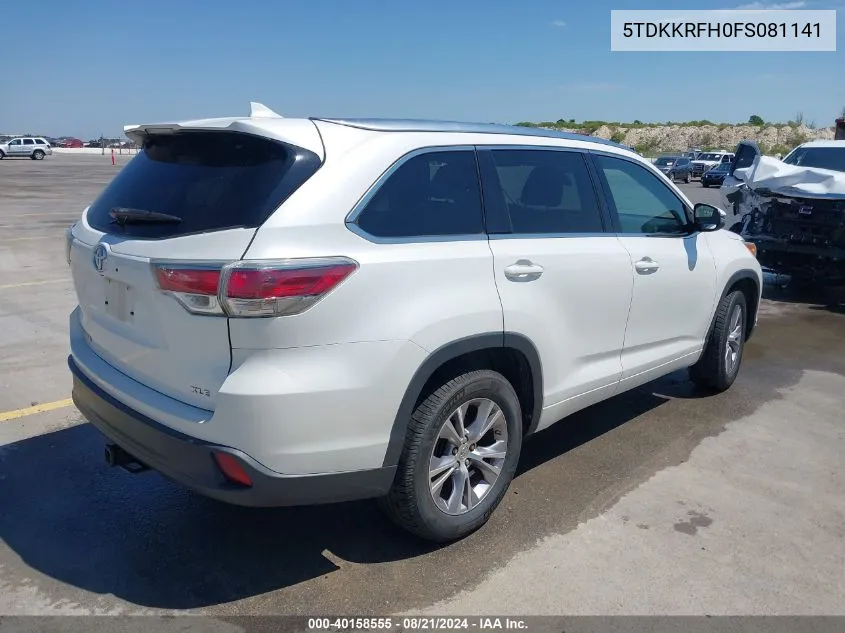 5TDKKRFH0FS081141 2015 Toyota Highlander Xle V6