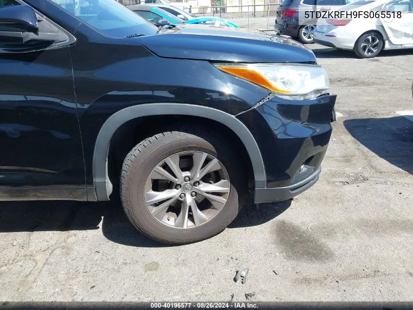 5TDZKRFH9FS065518 2015 Toyota Highlander Le Plus V6