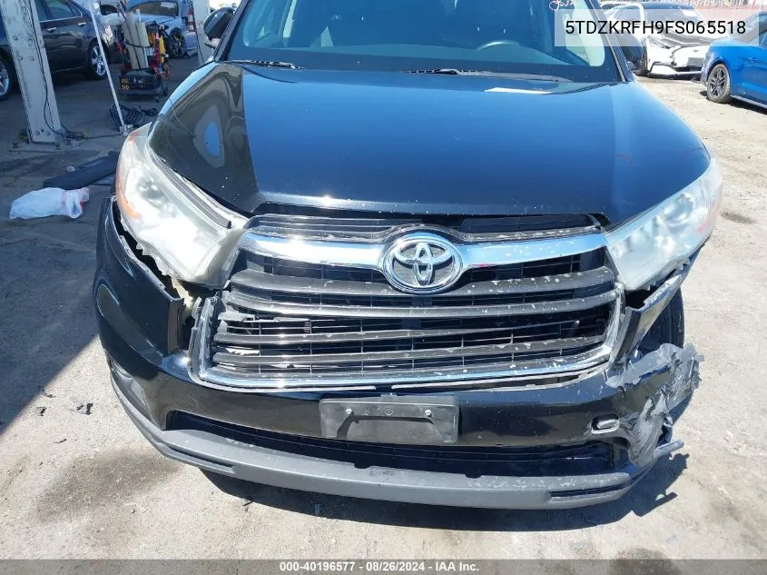 5TDZKRFH9FS065518 2015 Toyota Highlander Le Plus V6