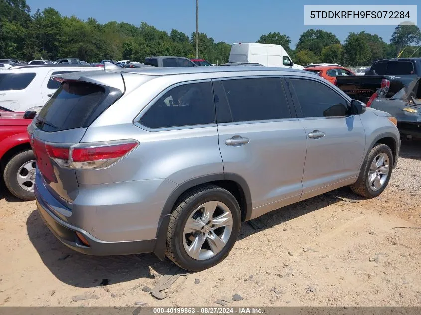 2015 Toyota Highlander Limited Platinum V6 VIN: 5TDDKRFH9FS072284 Lot: 40199853