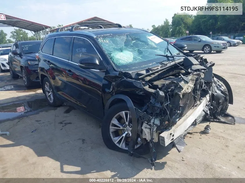 5TDJKRFH9FS114195 2015 Toyota Highlander Xle V6