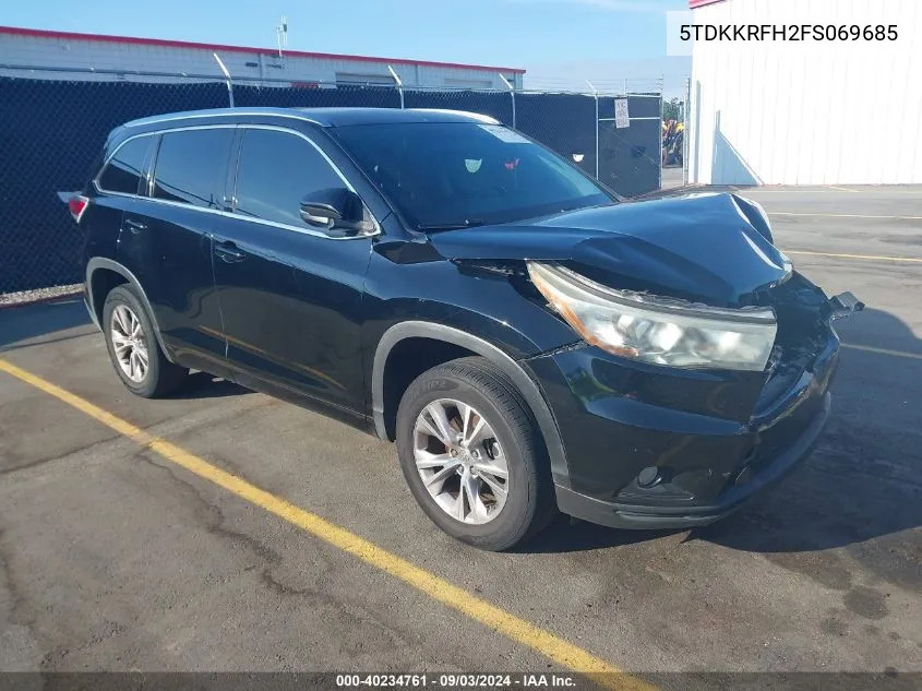 5TDKKRFH2FS069685 2015 Toyota Highlander Xle V6