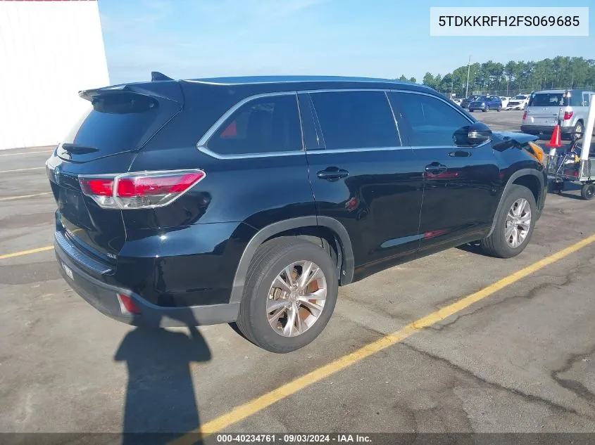 5TDKKRFH2FS069685 2015 Toyota Highlander Xle V6