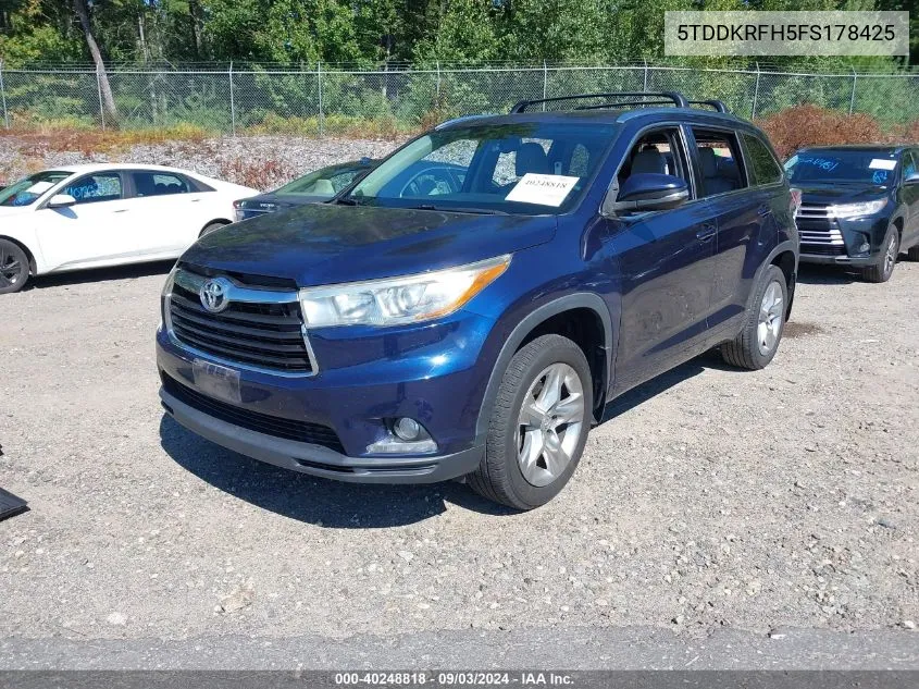 5TDDKRFH5FS178425 2015 Toyota Highlander Limited V6